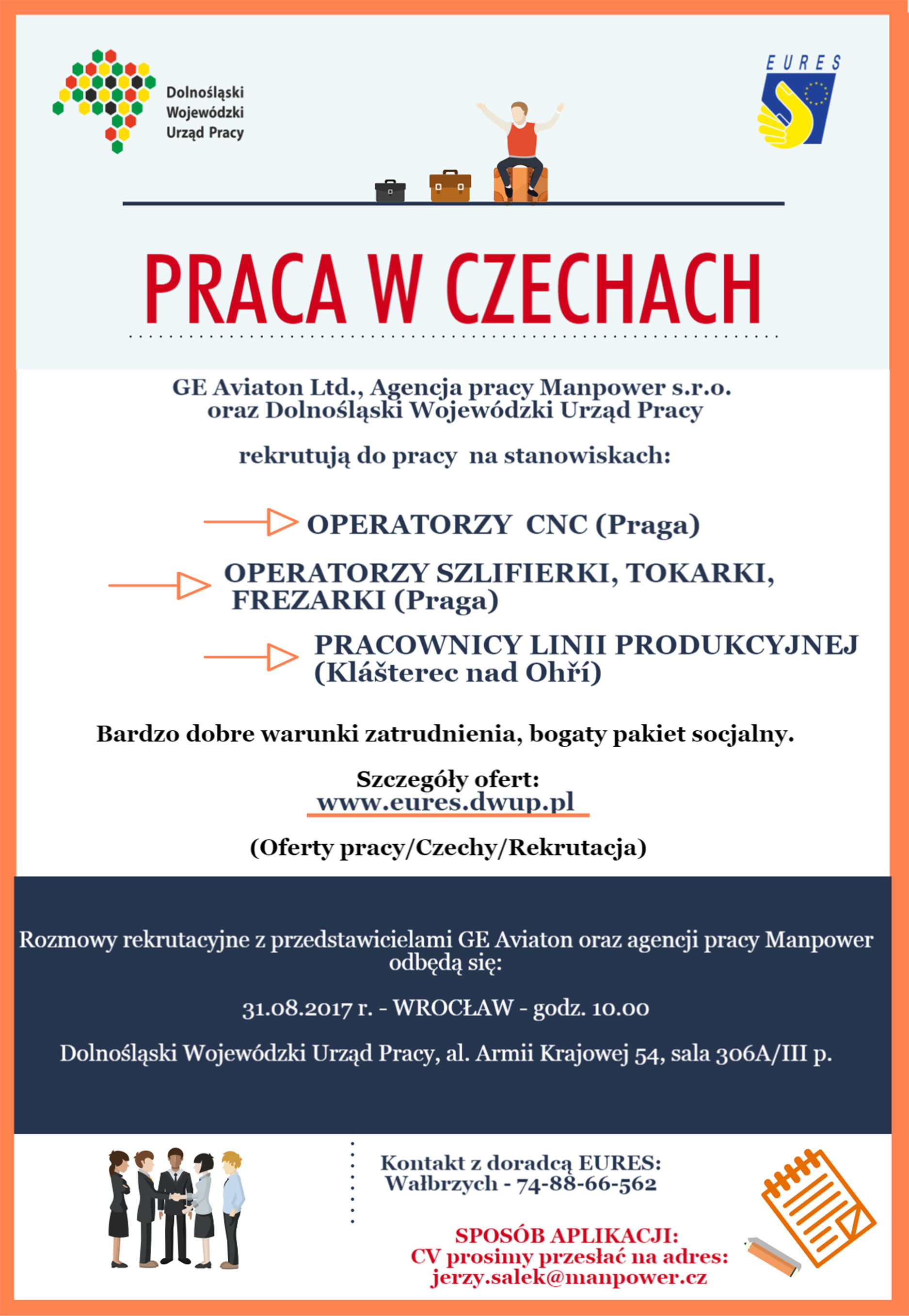 Plakat - rekrutacja do pracy w Czechach